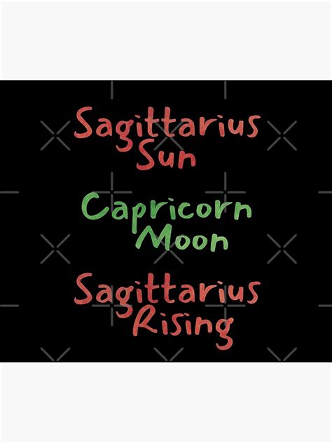 Sagittarius Sun Capricorn Moon Sagittarius Rising Text Poster By