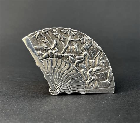 Proantic Boîte En Argent d Exportation Chinoise Antique En Forme d