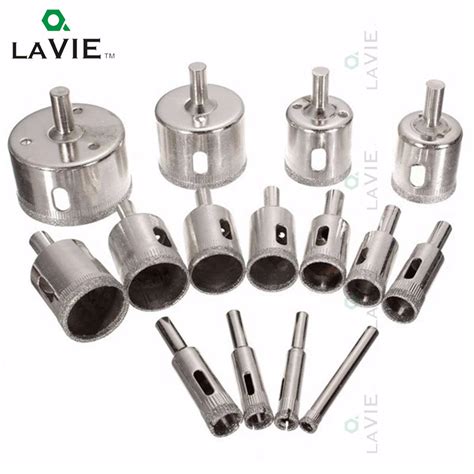 La Vie 15pcs Glass Hole Saws Set 6mm 50mm Diamond Drill Bit Holesaw