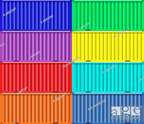 Colorful Cargo Shipping Containers Freight Cargo Transportation And Sea Port Logistics Stock