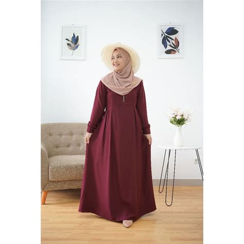 Jual Saffiya Dress Gamis Polos Terbaru Seragam Muslimat NU