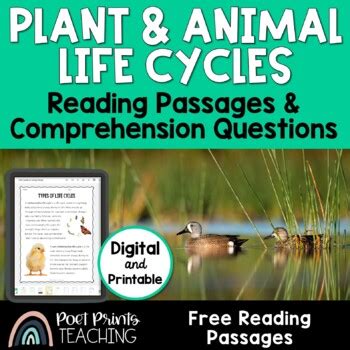 Life Cycles Reading Passages Free By Poet Prints Teaching TpT