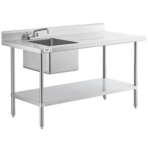 Regency 30 X 60 16 Gauge Stainless Steel Work Table With Sink