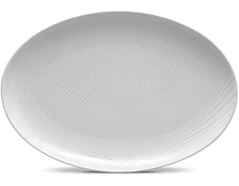 Platon Oval Swirl Blanco Cm Porcelana Noritake Mercadolibre