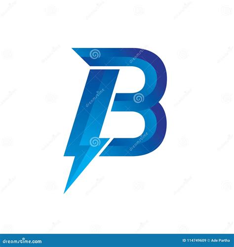 Blue Letter B Logo Power stock vector. Illustration of blue - 114749609