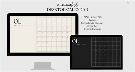 2023 Calendar Minimalist Wallpaper Set Aesthetic Desktop/mac & Windows ...