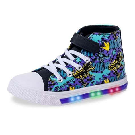 Kids Toddler Light Up Sneakers Girls Boys Easy Fasten Canvas Shoes ...