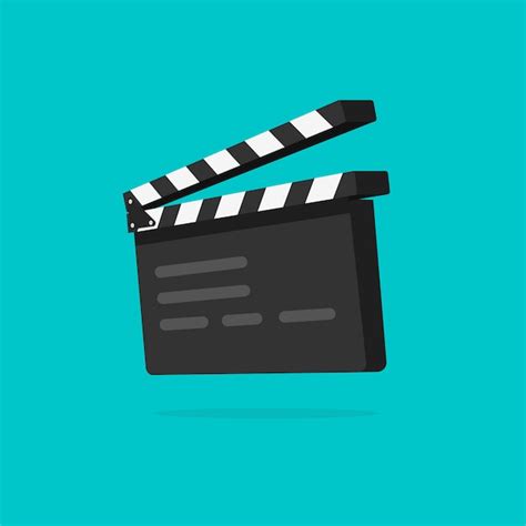 С 'хлопушкой' или пленкой сланца изолированные плоский мультфильм ...