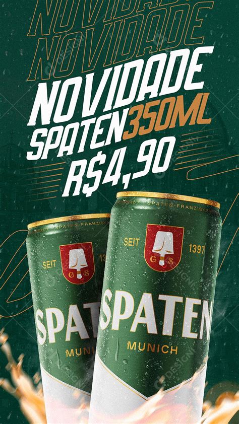 Social Media Novidade Bebida Cerveja Spaten Lata Psd Editável [download