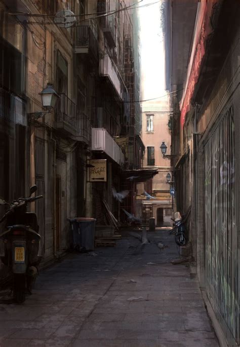 Barcelona Alleyway In Daylight By Atomhawk On Deviantart Landscape