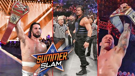 🔴 Live Wwe Summerslam 2019 Seth Rollins Vs Brock Lesnar Roman