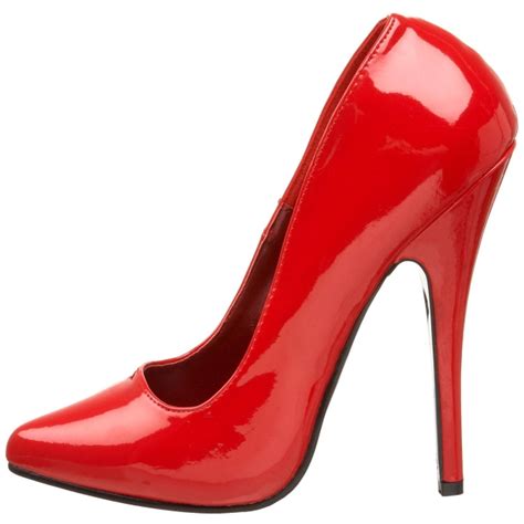 Vermelho Verniz 15 Cm DOMINA 420 Sapatos Scarpin Stiletto Salto Agulha