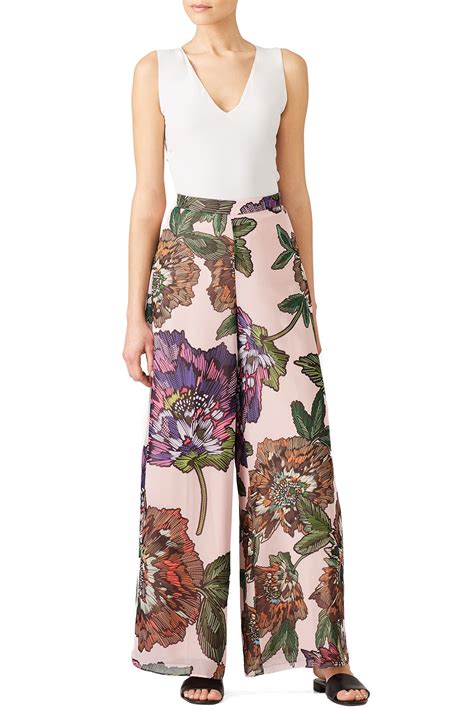 Floral Wide Leg Pants By Badgley Mischka For 124 Rent The Runway