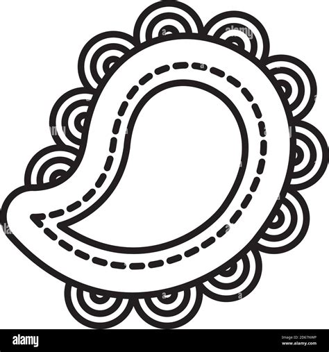 icône de dessin cachemire diwali sur fond blanc, style de ligne ...