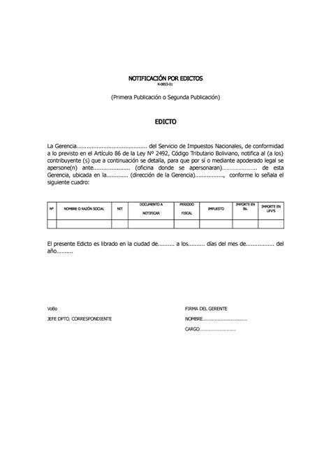 R 0853 01 Notificacion Por Edicto NotificaciÓn Por Edictos R 0853