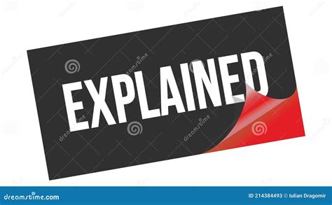 Explained Text On Black Red Sticker Stamp Stock Illustration