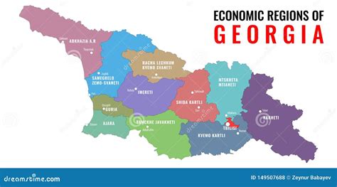 Regions Map Of Georgia Vector Illustration | CartoonDealer.com #180514400