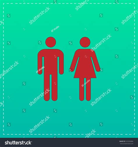 Man Woman Toilet Restroom Red Vector เวกเตอร์สต็อก ปลอดค่าลิขสิทธิ์