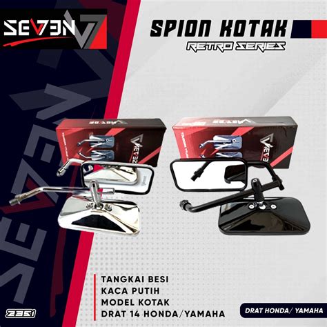 Jual Spion Kotak Dtn Classic Cb Gl Kaca Putih Tangkai Besi Drat Honda