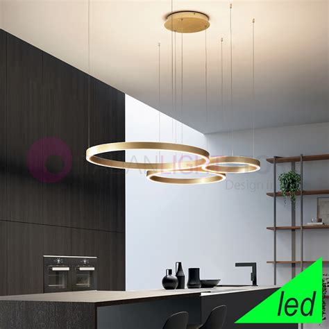 Criseide S D Gea Luce Sospensione Moderna Anelli Led Decentrati