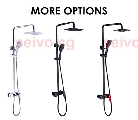 SG STOCKSBrushed Gold Shower Set Hot Cold Rain Shower System SPA Rainfall Bath Faucet Wall