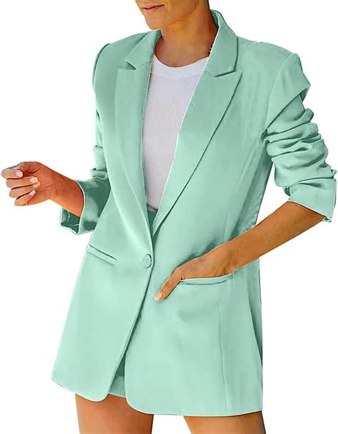 Callmo Blazer Damen Elegant Sportlich Longblazer Business Arm Lang