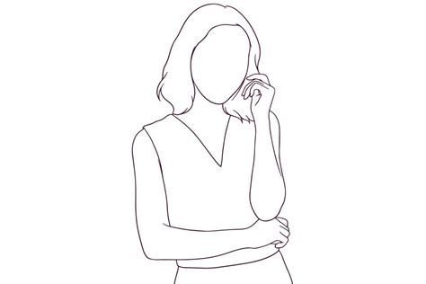 Woman Outline Vector Art Icons And Graphics For Free Download