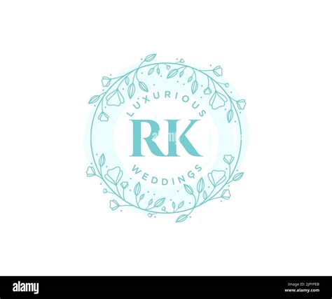 Rk Initials Letter Wedding Monogram Logos Template Hand Drawn Modern