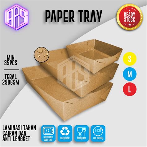 Jual Paper Tray Dine In Kraft 290gsm Alas Tempat Makan Piring Nampan