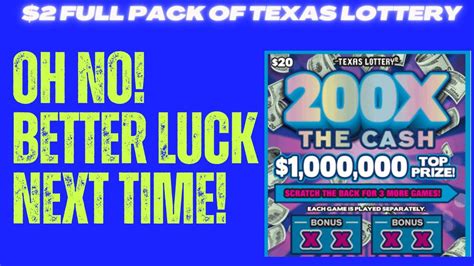 Pack Of 200x The Cash 20 Texas Lottery Scratch Off Youtube