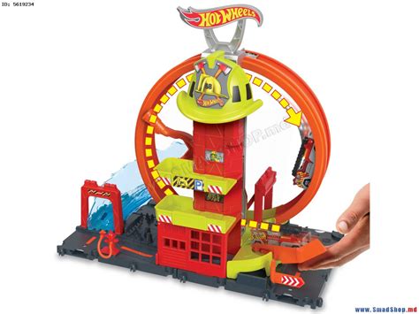 Игровой набор Hot Wheels City Super Loop Fire Station Orange Red купить в Кишиневе Молдове