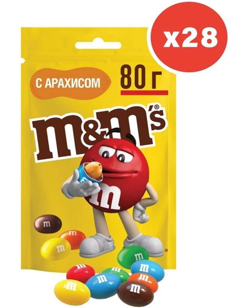 М энд М арахис. 80г 1*28шт. - Палитра Вкуса. Кондитерские изделия оптом