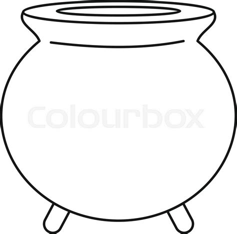 Retro Cauldron Icon Outline Retro Stock Vector Colourbox