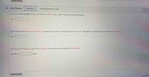 Solved A If The Molar Solubility Of Bar F2 At 25C Is Chegg