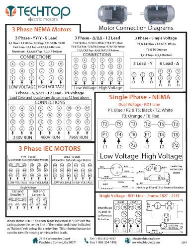 How To Wire A 3 Phase Motor With 9 Wires Wiring Work