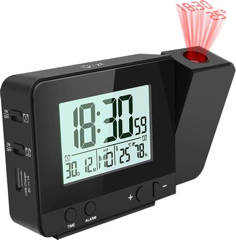 Jhua Digital Projection Alarm Clock Dimmable Alarm Clock With Indoor