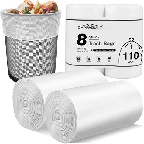 Hommaly 8 Gallon 348 Pcs Medium Clear Trash Bags Strong