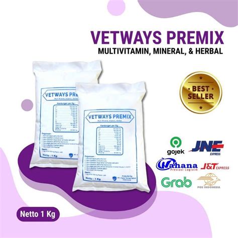 Jual VETWAYS PREMIX 1 Kg Vitamin Mineral Herbal Penggemuk Untuk