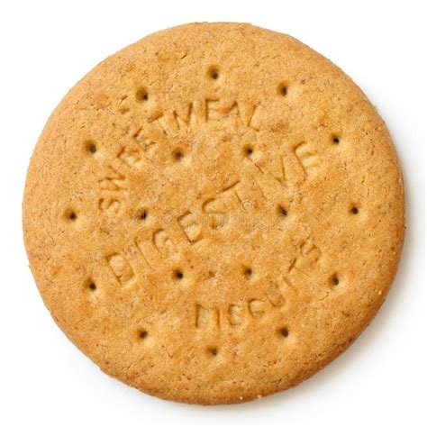 Round Sweetmeal Digestive Biscuit Isolated From Above Stock Photo