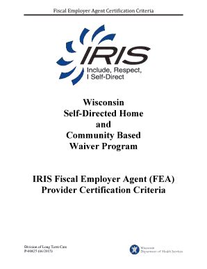 Fillable Online Dhs Wisconsin Fiscal Employer Agent Certification