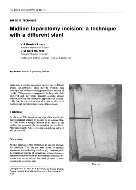 Pdf Midline Laparotomy Incision A Technique With A Different Slant