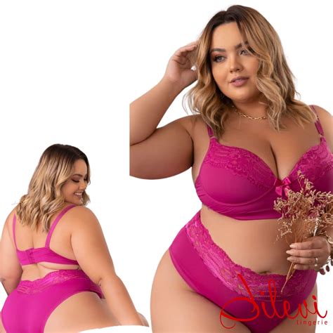 Conjunto De Lingerie Plus Size Refor Ado Luxo Kit P S Calcinha E