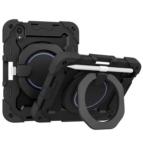 CatXQ Handheld Rotating Ring Bracket Armour Silicone Case For IPad Mini