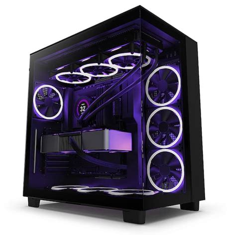 Nzxt H9 Flow Atx Mid Tower Case With Dual Chamber Black Cm H91fb 01