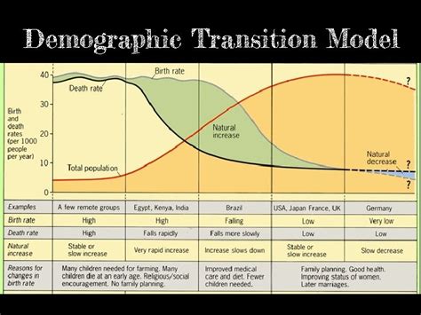 Demographic Transition Model Age Structure Diagrams Human Population