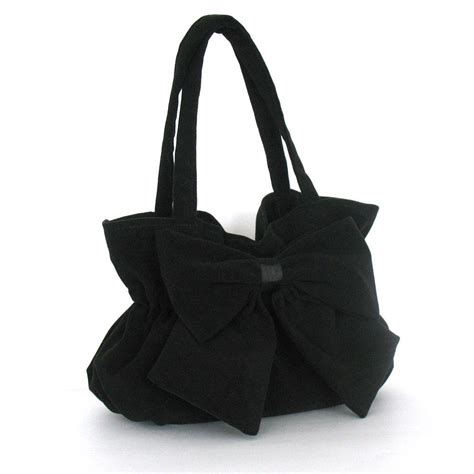 Black Bow Bag Handbag With Bow Vegan Black Purse Handmade Bow Etsy