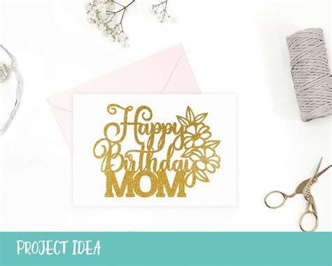 Happy Birthday Mom Svg Cake Topper Svg Mom Birthday Svg Mom Etsy