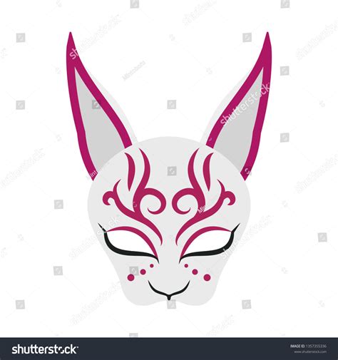 Japanese Rabbit Mask Isolated Vector Illustration Stock Vector (Royalty ...