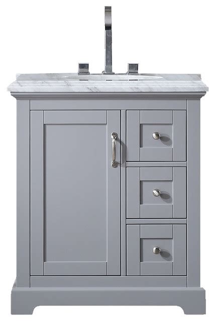 Eviva Houston Inch Gray Bathroom Vanity With Double Ogee Edge White