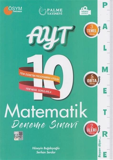 Palme Yayınları AYT Matematik Palmetre Serisi 10 Deneme Sınavı